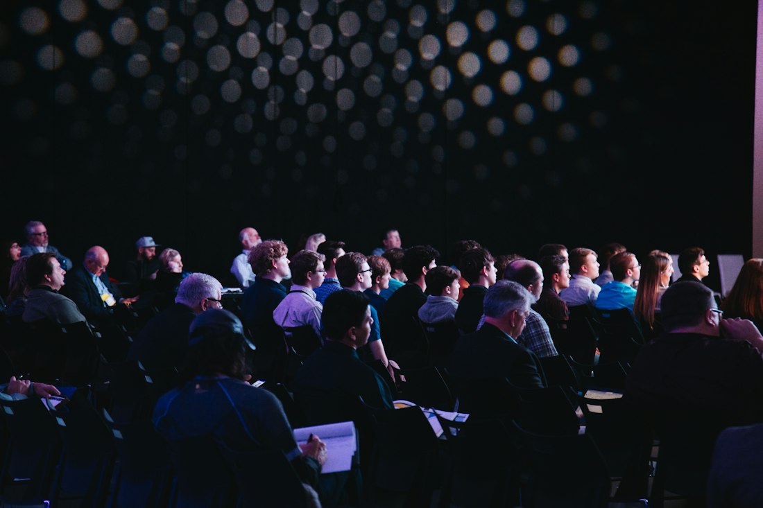 Professionals attending a conference event